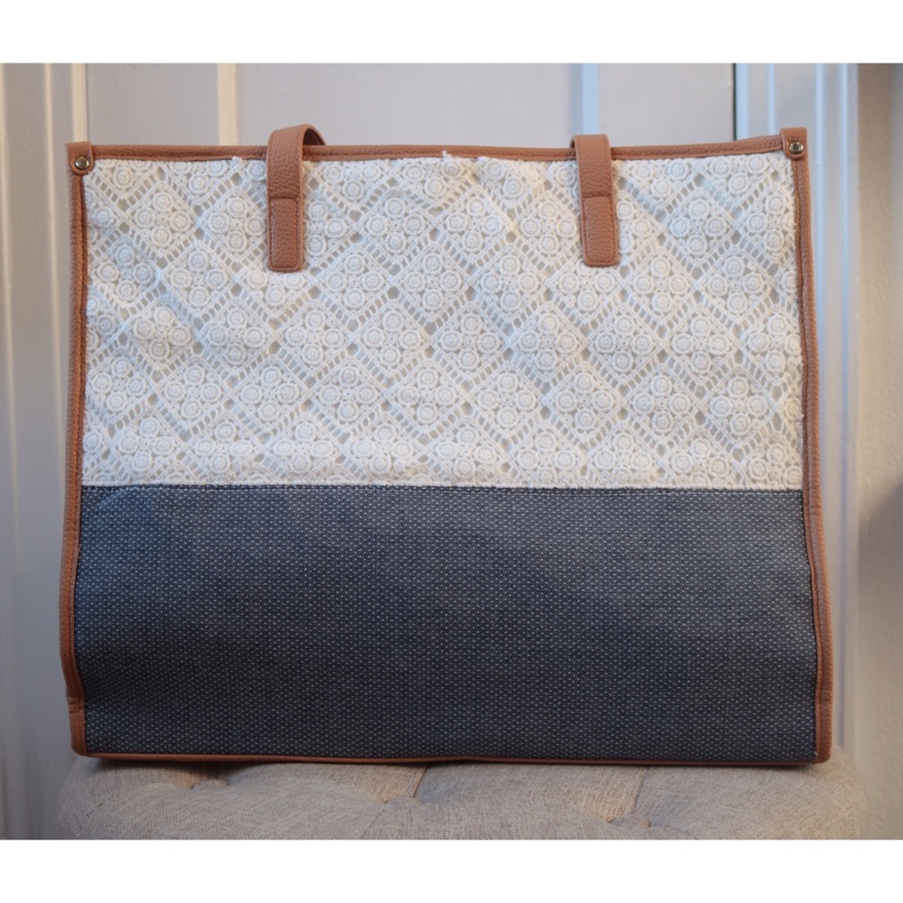 Summer Tote | White/Blue/Tan